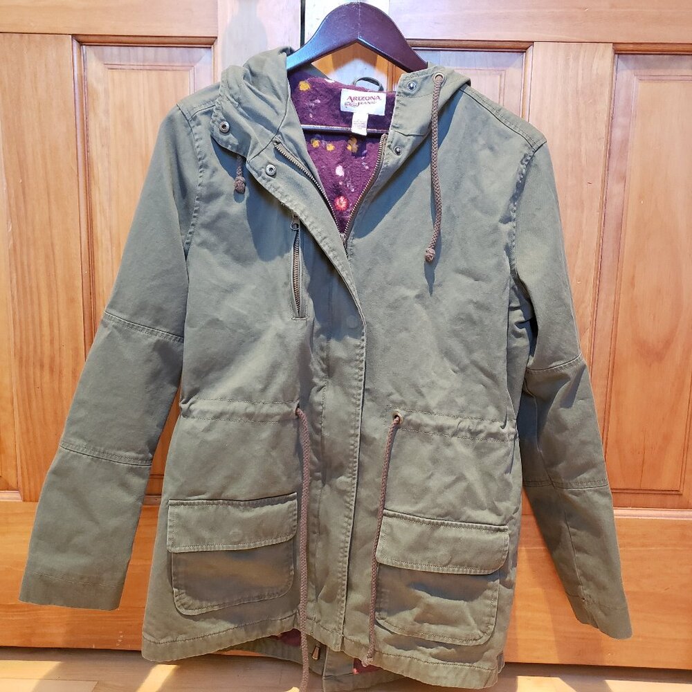 Medium Arizona Jeans Co. Full Zip & Button Down Green Jacket 100% cotton